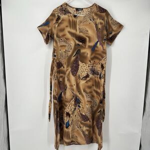 Womens VTG Awesome Wear M Art Tie Back Sleeveless Maxi Dress USA Cruise Vacation